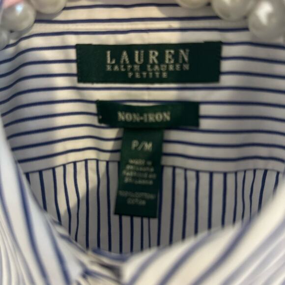 Lauren Ralph Lauren Plus Long-Sleeved Classic Non-Iron Shirt Sz P/M - Picture 5 of 10